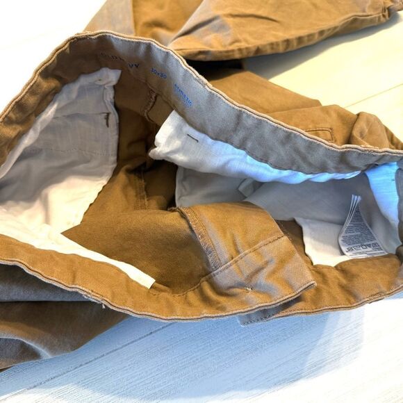 Old Navy Tan Athletic Built in Flex Stretch Chino khaki Pants Size 30X30 - Picture 9 of 10